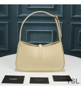 Torba hobo Yves Saint Laurent Le 5 A 7 z gładkiej skóry Moreli/złotego koloru
