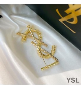 Broszka Yves Saint Laurent Opyum Z Веревочного Metalu I Złota