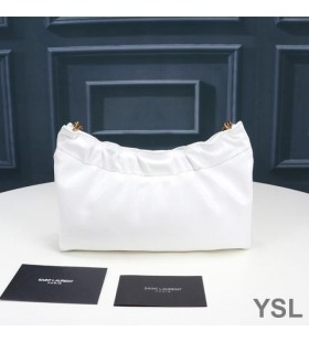 Torba hobo Yves Saint Laurent Pac Pac Z falbanka Z gładkiej skóry w kolorze Białym