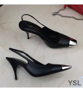 Czółenka marki Yves Saint Laurent Vesper Z oparciem Z Czarnej skóry