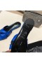 Yves Saint Laurent Bianca Slide-Uri În Piele Netedă Albastru