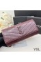 Yves Saint Laurent Mare Cassandra Portofel Bifold În Încrețite Matelasse Piele Visiniu