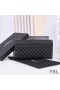 Yves Saint Laurent Plic Mare Flap Wallet În Amestec Granulat Matelasse Piele Negru/Auriu