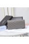 Yves Saint Laurent Mare Monograma Flap Wallet În Încrețite Matelasse Din Piele Gri