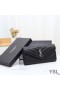 Yves Saint Laurent Mare Monograma Flap Wallet În Granulat Matelasse Piele Negru/Argintiu
