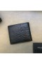 Yves Saint Laurent Monograma Est/Vest Portofelul În Crocodil Relief Din Piele Negru