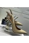 Yves Saint Laurent Opyum Slingback Pompe de Brevete din Piele cu Toc Aur Bej
