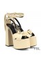Yves Saint Laurent Paige Sandale Cu Platforma Din Piele Netedă De Caise
