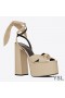 Yves Saint Laurent Paige Sandale Cu Platforma Din Piele Netedă De Caise