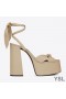 Yves Saint Laurent Paige Sandale Cu Platforma Din Piele Netedă De Caise