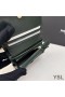 Yves Saint Laurent Mici Cassandra Portofel Bifold În Încrețite Matelasse Din Piele Verde
