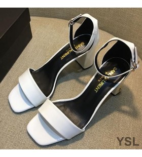 Yves Saint Laurent Loulou 70 Sandale Din Piele Alb