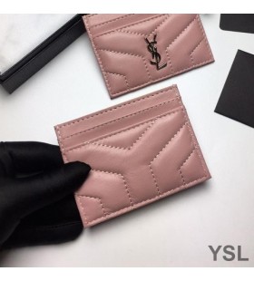 Yves Saint Laurent Monograma Card De Cazul În Matelasse Miel Roz/Aur