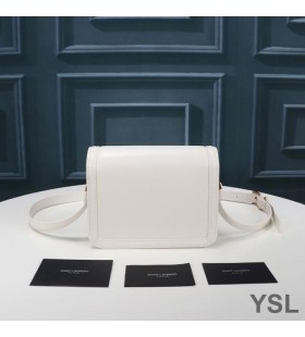Yves Saint Laurent Mici Solferino Ghiozdan Din Piele Box Alb/Aur