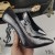 Yves Saint Laurent Opyum Pompe cu Sclipici de Piele Negru cu Toc de Argint