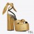 Yves Saint Laurent Paige Sandale Cu Platforma Din Piele Netedă De Aur