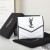Yves Saint Laurent Plic Mic Trifold Wallet În Amestec Granulat Matelasse Din Piele Alb/Negru