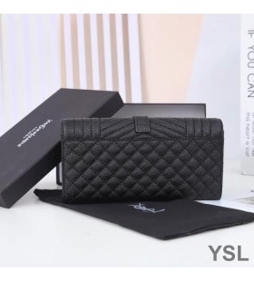 Yves Saint Laurent Veľké Obálky Klapka Peňaženky V Zmiešaných Zrnitá Matelasse Kožené Black/Gold