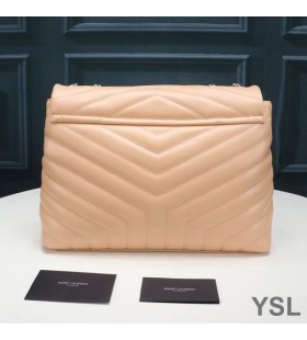 Yves Saint Laurent Stredné Loulou Reťazca Taška V Y Matelasse Kožené Marhuľový/Strieborná