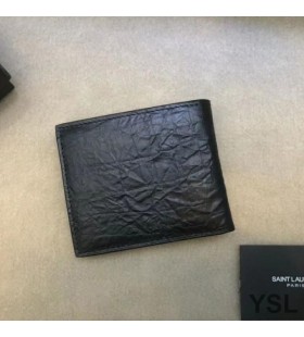 Yves Saint Laurent Monogram Na Východ/Západ Peňaženky V Krokodíla Plastický Kožené Čierne