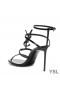Yves Saint Laurent 카산드라에서 샌들 가죽 검정