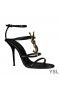 Yves Saint Laurent 카산드라에서 샌들을 매끄러운 가죽으로 대나무 로고를 블랙
