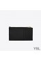 Yves Saint Laurent 조각 압축 카드의 경우 세분화된 미니바 Leather Black/Gold