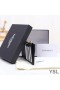 Yves Saint Laurent 조각 압축 카드의 경우 세분화된 미니바 Leather Black/Gold