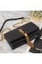 Yves Saint Laurent 케이 체인 지갑 술을 가진 가죽 Black/Gold