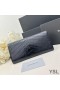 Yves Saint Laurent 큰 Cassandra 이중 지갑에 남기고 미니바 Leather Black