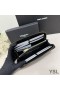 Yves Saint Laurent 큰 카산드라 해체 지퍼 지갑에서 악어 가죽 검정