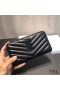 Yves Saint Laurent 큰 모노그램을 지퍼 지갑에 미니바 Leather Black