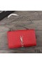 Yves Saint Laurent 중 케이 체인을 가진 술을 마감을 빛나는 가죽 Red/Silver