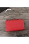 Yves Saint Laurent 중 케이 체인을 가진 술을 마감을 빛나는 가죽 Red/Silver
