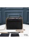 Yves Saint Laurent 중 일몰 체인 가방에서 악어 가죽 Black/Gold