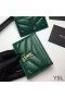 Yves Saint Laurent 카드 케이스 모노그램에는 미니바 램스킨 녹색/금색