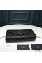 Yves Saint Laurent 모노그램인 지갑에서 텍스쳐드 미니바 Leather Black/Gold