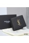 Yves Saint Laurent 모노그램 동쪽/서쪽에 있는 지갑을 세분화된 가죽 Black/Gold