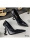 Yves Saint Laurent Opyum 펌프에서 악어 가죽 블랙 힐 블랙