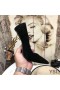 Yves Saint Laurent Opyum 펌프에서 스웨이드 골드 힐 블랙