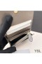 Yves Saint Laurent 작은 카산드라는 이중 지갑에 남기고 미니바 가죽 Grey