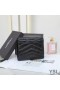 Yves Saint Laurent 작은 모노그램 삼중 지갑에 남기고 미니바 Leather Black