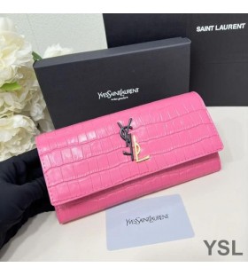 Yves Saint Laurent 큰 카산드라의 해체 이중 지갑에서 악어 가죽 상승