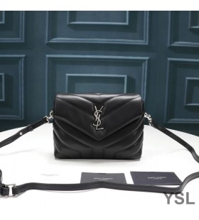 Yves Saint Laurent 미니 Loulou 장난감 백 Y 미니바 Leather Black/Silver