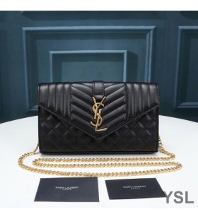 Yves Saint Laurent 모노그램인 지갑에서 혼합된 미니바 Leather Black/Gold