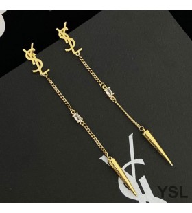Yves Saint Laurent Opyum 핀 귀걸이에 금속 그리고 모조 다이아몬드 골드