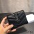 Yves Saint Laurent 작은 봉투 삼중에 지갑을 세분화된 미니바 Leather Black/Silver