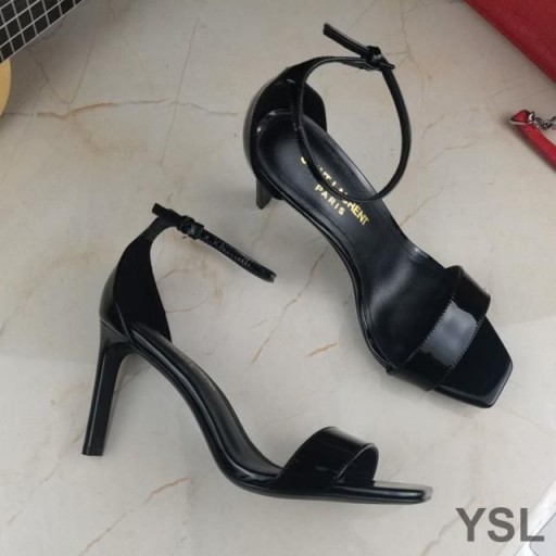 Žuto Sandale Yves Saint Laurent je Od Lakirane Crne Boje