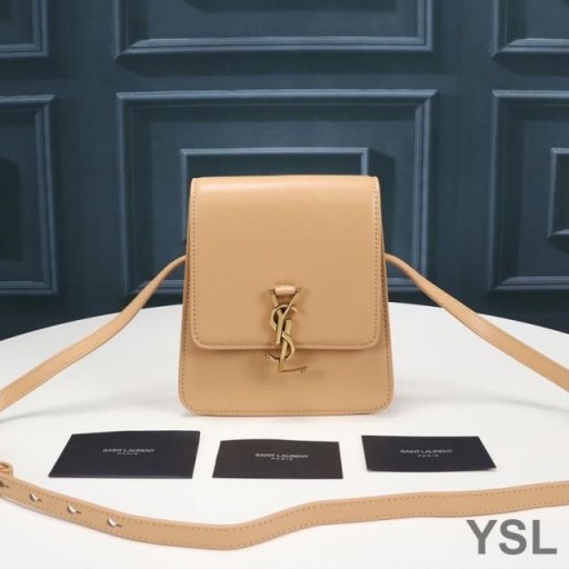 Torba Yves Saint Laurent Kaia North/South od kože štavljenje biljnog Smeđe/zlatne boje