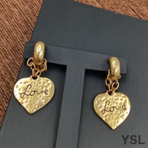 Naušnice-privjesci Yves Saint Laurent Love Heart Od Metala Zlata
